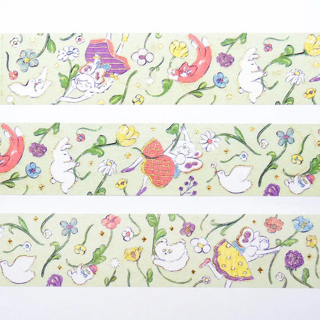 Foil-stamped masking tape by illustrator Heisuke Kitazawa. Everyone riding the spring breeze drifts somewhere with the flowers. The entire tape is delicately adorned with sparkling gold foil embossing, adding a design accent. Cut short to use as stickers, or as a pop point in wrapping or decoration.


✨ Product Features

Gold foil stamping for a subtle, elegant shine
Perfect for decorating planners, journals, cards, gifts, and scrapbooks
High‑quality Cozyca Products washi tape
Size: 20 mm × 5 m