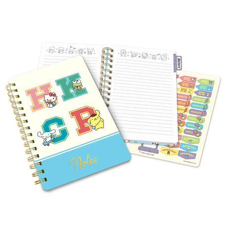 Immerse yourself in creativity with our Agatha notebooks, featuring Hello Kitty–themed artwork on a softcover. With 208 lined pages and durable wire-o binding, these notebooks offer the perfect canvas for your thoughts and inspirations. Enjoy the convenience of full-color reminder stickers to organize the pages and a double-sided storage pocket to store notes, letters, and more.

© 2024 SANRIO CO., LTD. Used Under License.

• Features a textured, durable cover and double-sided pocket for storing essentials
