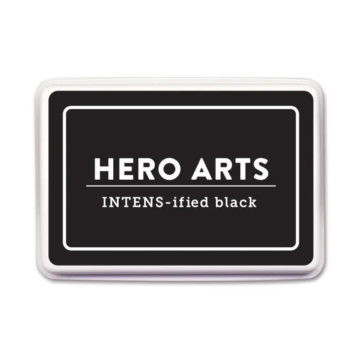 Hero Arts Intens-ified Black ink pad is a perfect choice for everyday stamping and crafting. The raised pad, measuring 3.5" x 2.25", easily inks stamps of any size.

The hybrid (both dye and pigment) formulation is ideal for use with alcohol-based markers. The intense black ink is acid-free, archival, and fade-resistant.