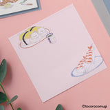 By making 70% of the adhesive side of the label, Pita Fusen can be stuck firmly and does not peel off easily.&nbsp;The cute die-cut type has a shape that makes the most of the design of the illustration. The design is based on an illustration by Tocoro Comugi, an illustrator who is very popular on SNS for drawing loose and slightly funny animals. The memo size (memo type) is just the right size for a small thank you or message, or as a memo to put around your PC or on your calendar.

70 x 70mm
20 sheets