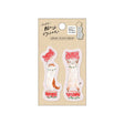 By making 70% of the adhesive side of the label, Pita Fusen can be stuck firmly and does not peel off easily. The cute die-cut type has a shape that makes the most of the design of the illustration. The design is based on an illustration by Tokorokomugi, an illustrator who is very popular on SNS for drawing loose and slightly funny animals. The small (bookmark type) is a convenient size when you want to put a marker on your page. It is designed to stick firmly so that it will not easily peel off from books 
