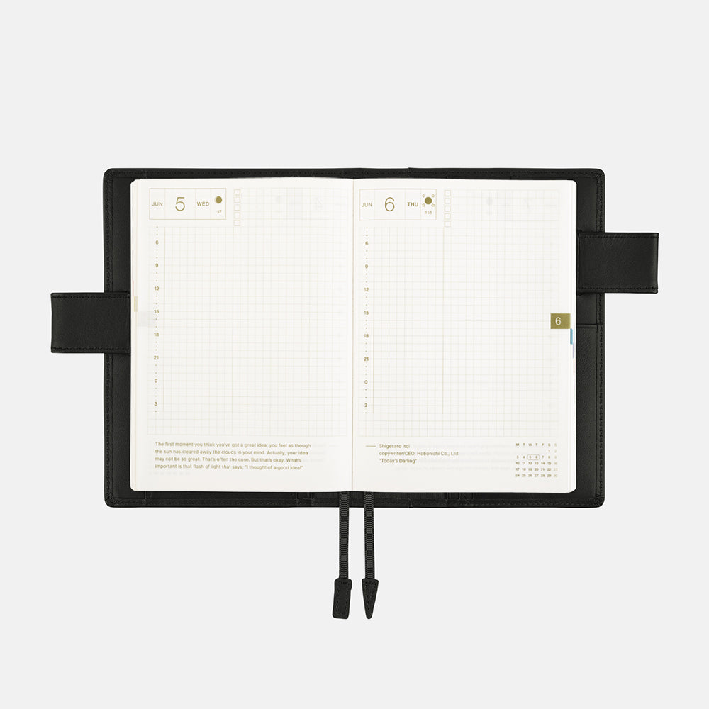 Hobonichi Techo A6 Cover Leather: TS Basic - Black