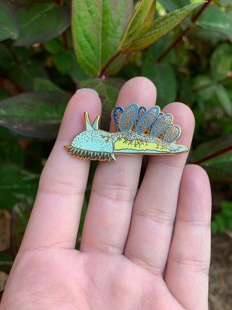 Pin de esmalte de nudibranquio encapuchado 