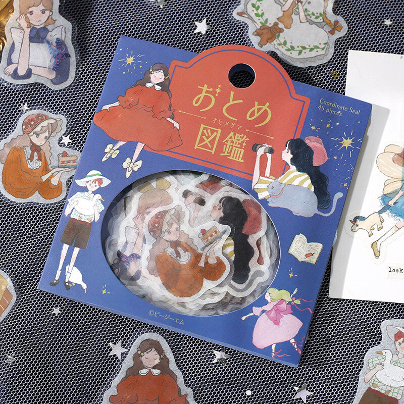 Illustrated Girl Princess Flake Sticker