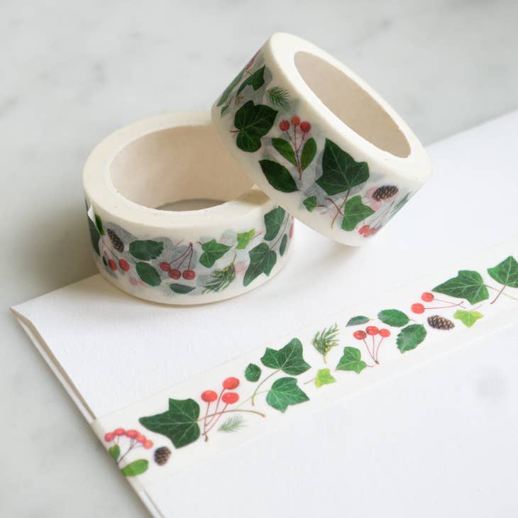 Cinta washi de hiedra y bayas