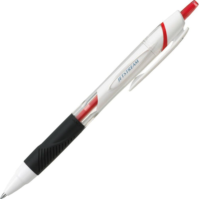 Jetstream Uni Ballpoint Pen Standard - Red, 0.5mm

Addictive smooth writing sensation. Equipped with ultra-low friction Jetstream ink. Compared to traditional oil-based ballpoint pens, the friction coefficient has been reduced by up to 50%. By combining pigments and new color materials, we achieve sharp and intense lines. Additionally, it boasts outstanding quick-drying properties.

Size (approx.) Body: Width 11.3 × Depth 14.8 × Height 139.6mm
Ball: Diameter 0.5mm
Weight (approx.): 9.3g
Ink: Oil-based