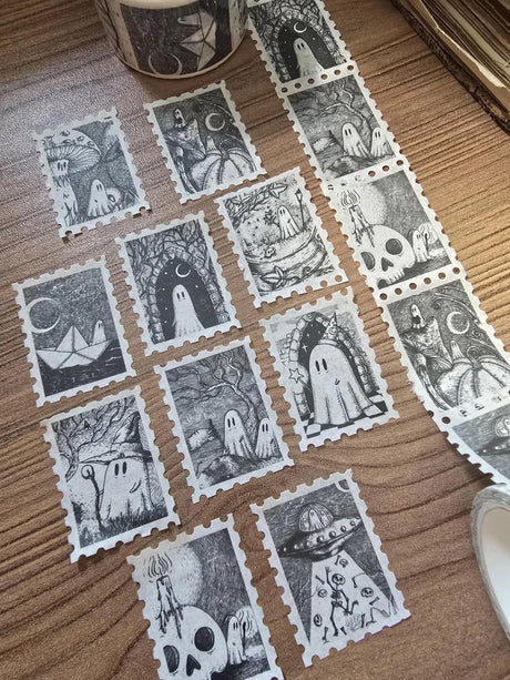 Jon Turner Illustration - Ghost Galore Stamp Washi Tape