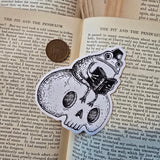 A very learned toady fellow, as featured in Jon Turner's book Fragments, on a lovely die cut vinyl sticker.