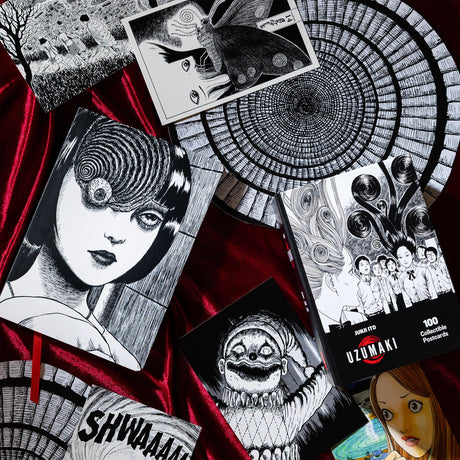 Spiral into horror with this deluxe, officially licensed set of 100 collectible postcards from legendary manga author Junji Ito. Each high-quality print showcases iconic artwork from Uzumaki, his bestselling manga series about a town cursed by spirals.

A four-time Eisner Award winner and New York Times bestselling author, Junji Ito has inspired generations of readers and creators with his legendary works of cosmic horror.