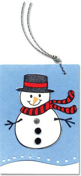 Snowman and Snowflakes Rubber Stamp