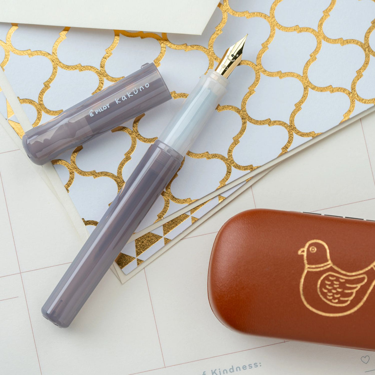 Pilot Kakuno Madoromi Fountain Pen - Gray