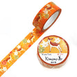 Deer and maple leaves have long symbolized autumn in Japan, appearing in art and textiles since ancient times. Their pairing evokes the quiet beauty of the season, crisp air, turning leaves, and the gentle presence of deer wandering through autumn forests.

Inspired by traditional yuzen motifs, this design blends nostalgic Japanese patterns with a fresh, modern sensibility. The result is a chic, graceful tape that captures the elegance of classic kimono artistry