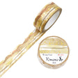 Add a touch of refined Japanese elegance to your crafts with the Kamiiso Zen Kimono Beauty Michinaga Washi Tape. Inspired by traditional kimono patterns and the serene aesthetics of Zen, this tape features soft beige and gold tones with shimmering foil details. Perfect for journaling, scrapbooking, gift wrapping, and decorative projects, it brings a graceful harmony to any design.