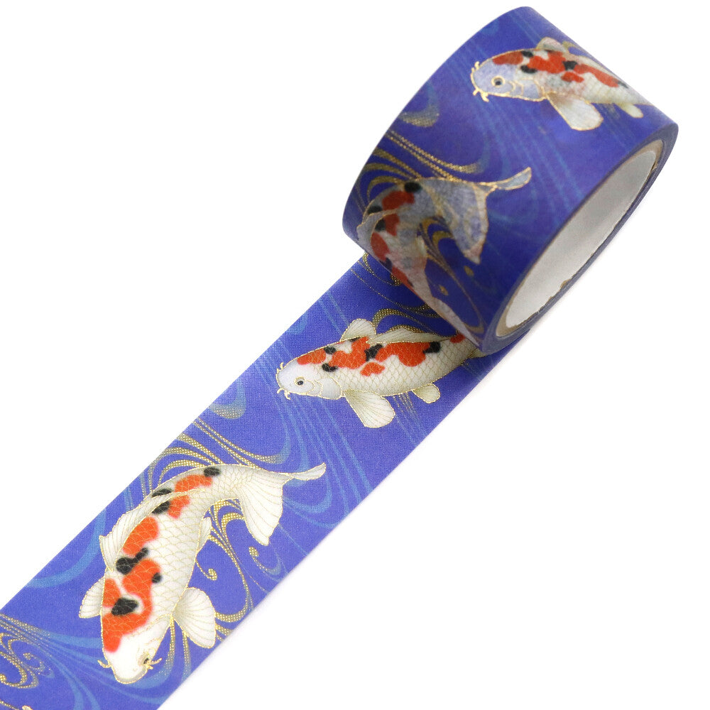 Let your creativity wander like a happy koi in a sunlit pond with this Kimono Beauty Nishikigoi Washi Tape. The kanji 遊 (Yuu) whispers play, inviting your imagination to splash freely across journals, planners, and happy mail. Soft kimono‑inspired patterns swirl with gentle elegance, while shimmering gold foil flickers like tiny fish scales catching the morning light.