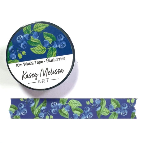 Blueberry washi tape. Add a bit of color to your journal, letters or scrapbooking.

- 15mm wide
- 10 Meters long
- designed by Kasey

Images and art copyright Kasey Melissa Art