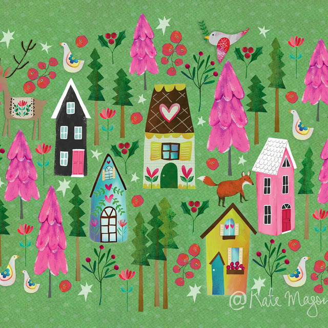 Kate Mason Christmas Village Postcard