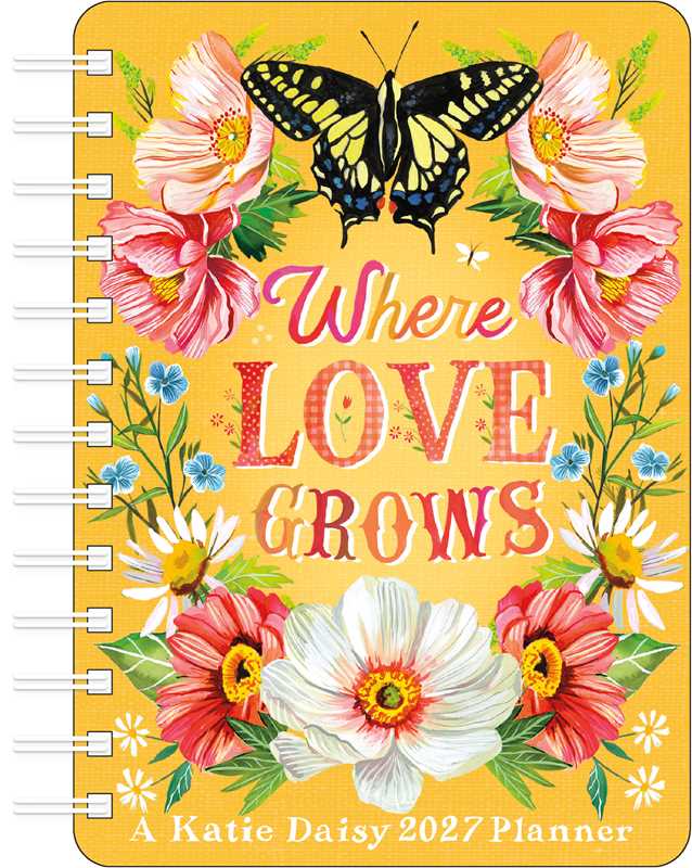 Stay organized and be inspired by the Katie Daisy 2027 Weekly Planner. The planner's vibrant watercolor art celebrates the everyday delights of simple comforts and living in harmony with nature.

Each themed month highlights colorful paintings of artist Katie Daisy’s favorite things –– wildflowers, birds, butterflies, the cozy countryside, and household treasures. With every page thoughtfully designed to showcase this gorgeous artwork, there is also ample room for planning, to-do lists, and writing all the 