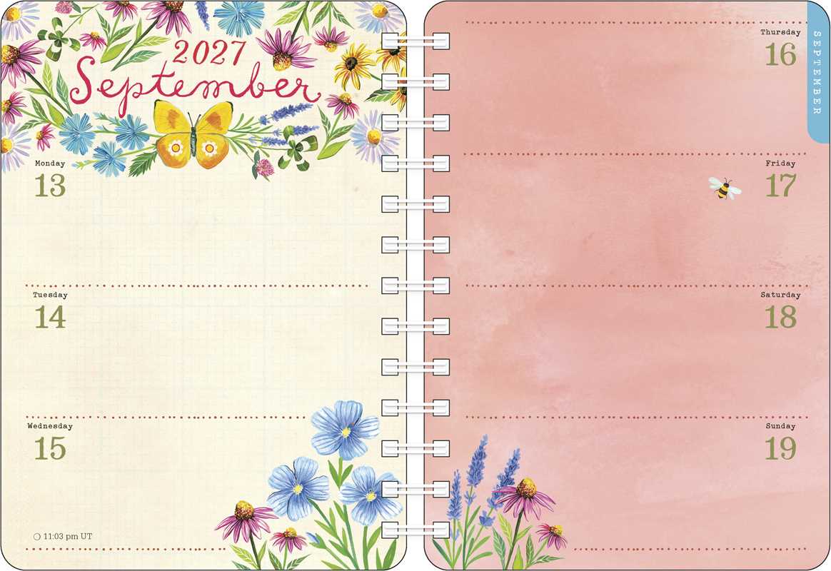 Stay organized and be inspired by the Katie Daisy 2027 Weekly Planner. The planner's vibrant watercolor art celebrates the everyday delights of simple comforts and living in harmony with nature.

Each themed month highlights colorful paintings of artist Katie Daisy’s favorite things –– wildflowers, birds, butterflies, the cozy countryside, and household treasures. With every page thoughtfully designed to showcase this gorgeous artwork, there is also ample room for planning, to-do lists, and writing all the 