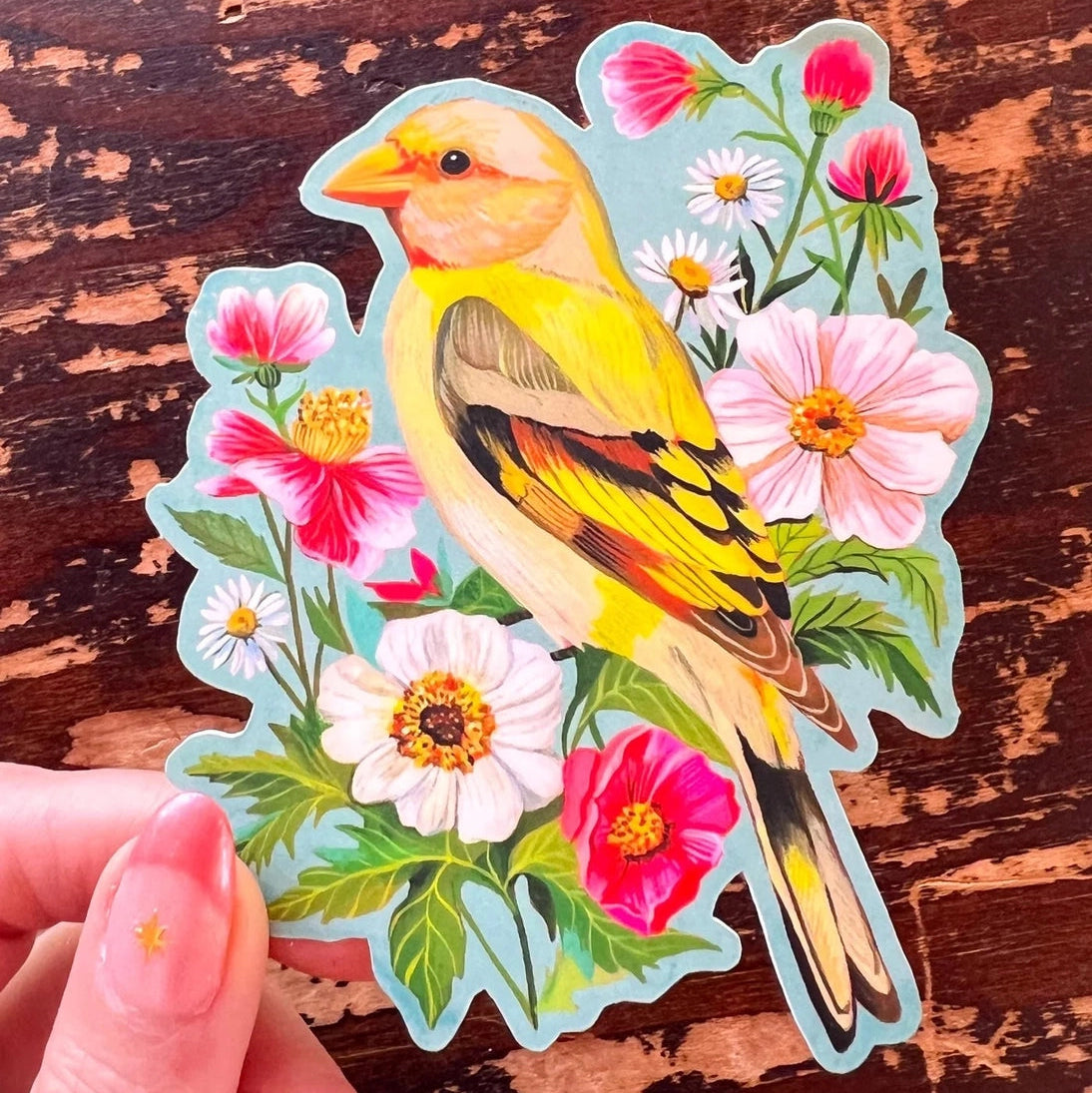 Adorn your laptop, notebook, car, or just about anything that might need a little extra beauty!&nbsp;

This die-cut, matte sticker measures approx 3"x4″ and is printed at the highest quality!