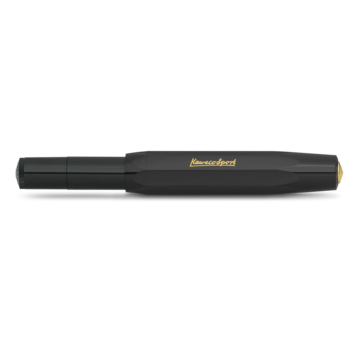 Kaweco CLASSIC SPORT Rollerball - Black

All black everything - our rollerball in black cuts a fine figure with everything. Elegant and classic, the colour can be combined with various notebooks, papers and other accessories.

The Kaweco Sport has been around since 1911. The rollerball for the bag has a size of only 10.5 cm when closed and grows to a normal size of 13 cm with the cap on.

The invention of the rollerball enables particularly easy and gliding writing. The gel flows uninterruptedly over the ce