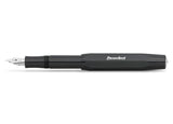 All black everything - our fountain pen in black performs brilliantly in any situation. The classic and elegant colour can be combined with various notebooks, papers and other accessories.



In 1911 something remarkable by the name of Kaweco Sport was created. The pocket fountain pen only measures 10.5 cm when closed, therefore it can easily be taken anywhere. With the cap attached, it grows to a normal size of 13 cm.

You can choose between five nib sizes from extra fine (EF) to extra broad (BB). If you'r