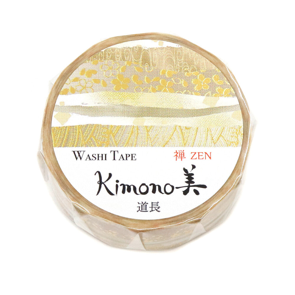 Wrap your projects in a little enchantment with this Kimono Beauty Michinaga Washi Tape. Soft beige hues dance with glimmers of gold foil, like sunlight slipping through shoji screens. Inspired by traditional kimono elegance and the quiet poetry of Zen, this tape turns every journal page, gift, or craft into a tiny moment of serenity.