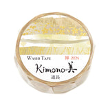 Wrap your projects in a little enchantment with this Kimono Beauty Michinaga Washi Tape. Soft beige hues dance with glimmers of gold foil, like sunlight slipping through shoji screens. Inspired by traditional kimono elegance and the quiet poetry of Zen, this tape turns every journal page, gift, or craft into a tiny moment of serenity.