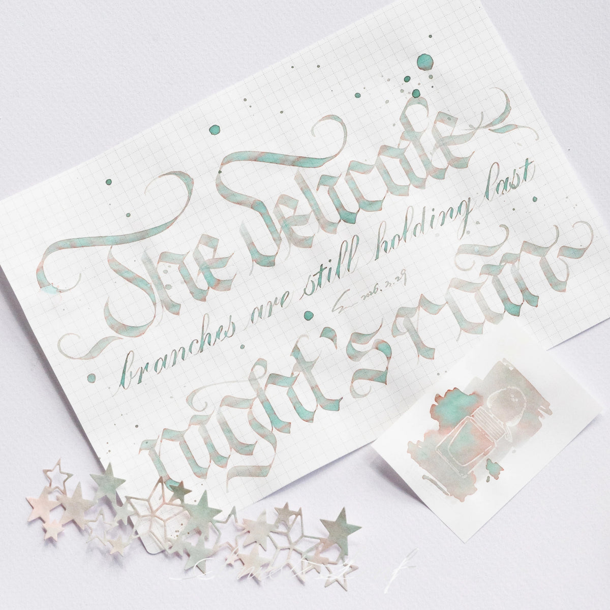 Released as part of Kitty Inkpot’s 2025 Spring Limited Edition, this ink embodies the fleeting grace of spring mornings when the world still glistens with the memory of rain.