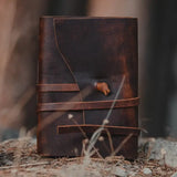 Kodiak Leather Traveler's Journal - Large

The Kodiak Traveler Journal is the perfect travel companion. Made with durable top grain leather, a leather wrap closure and handmade artisan paper this journal is the ultimate gift item for the world traveler or home-body.

• 110 blank pages
• Made with handmade artisan paper
• Top Grain Leather
• Dimensions: 8" x 6" x 1.75"