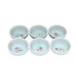 Koi Fish Kung Fu Tea Cups 6 Piece Set - Sky Blue

Size: 2.5"D x 1"H 
Material: Porcelain&nbsp;
Origin: China
