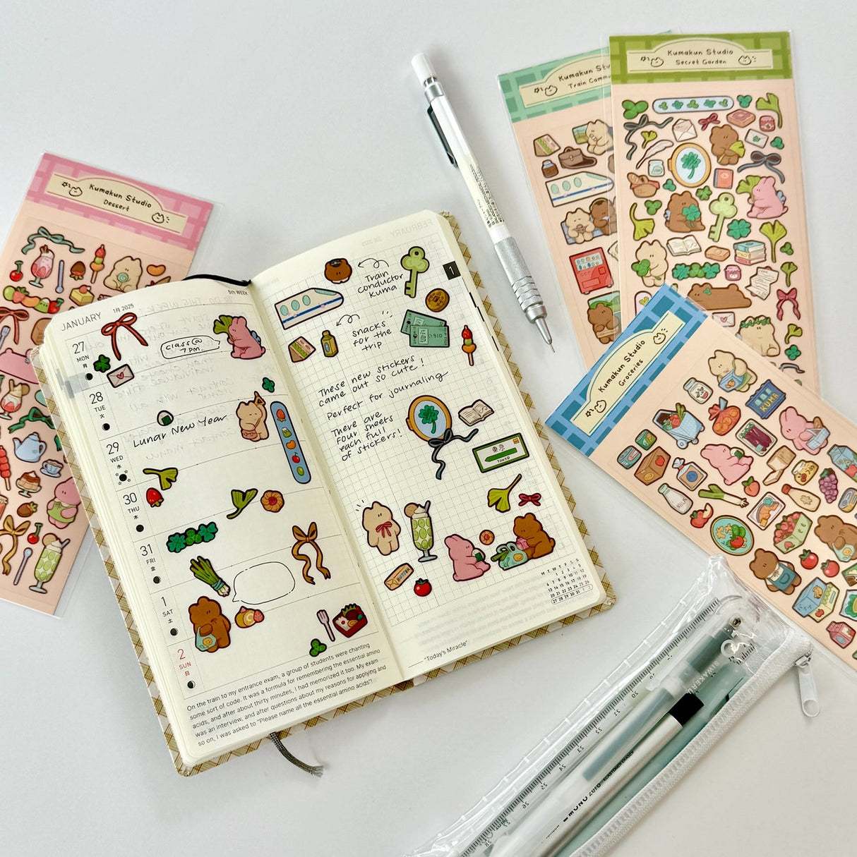 Kumakun Studio Sticker Sheet - Groceries