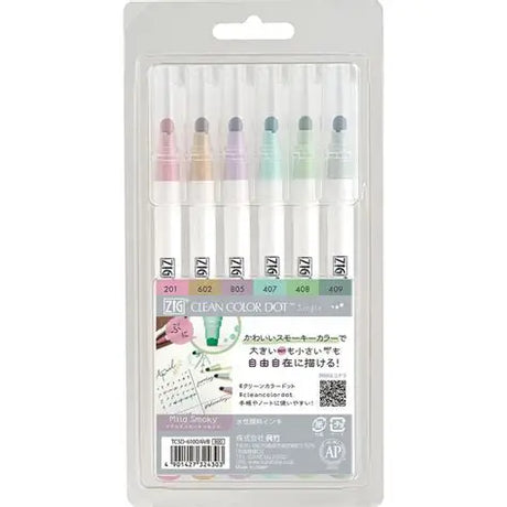 Ideal for illustrations, lettering, pointillism or stippling, scrapbooking and more! 'Dot' point mild smoky colors 6/pkg.

You can draw dots of varying sizes by adjusting the pressure applied when using. This package contains six 6.75 inch long dual-tip markers in assorted colors. Conforms to ASTM D 4236. Imported.