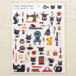 A sticker featuring a stylish black cat named 'Robin-chan' as the main character.
Robin-chan's pose, which gives off the unique softness of cats, is irresistibly cute.
The sewing machine, sewing kit, pen nibs, ink, sealing stamps, and other stylish items lined up are also stylish.


Printed on PET material, the stickers have a smooth, durable finish that’s easy to peel and place - great for both everyday use and special projects.

✨ Product Details

Smooth, durable PET sticker material
Perfect for planners,