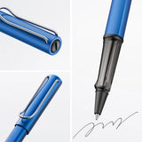 Light, lighter, LAMY AL-star: the writing classic made of resistant aluminium masters all challenges of everyday life in style. The transparent grip lies comfortably in the hand and, with an unobstructed view of the ink duct, turns the functional into a visual highlight. The series is ever inspiring with new special editions in current trendy colours and is thus an inspiring must-have in any pencil case.

Lightweight rollerball pen with ergonomic grip made of high-quality transparent plastic.

Distinctive m