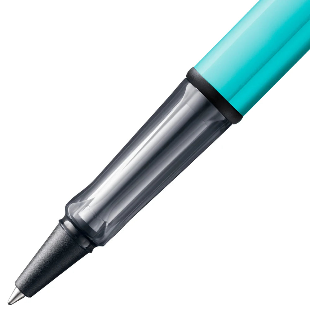 Light, lighter, LAMY AL-star: the writing classic made of resistant aluminium masters all challenges of everyday life in style. The transparent grip lies comfortably in the hand and, with an unobstructed view of the ink duct, turns the functional into a visual highlight. The series is ever inspiring with new special editions in current trendy colours and is thus an inspiring must-have in any pencil case.

Lightweight rollerball pen with ergonomic grip made of high-quality transparent plastic.

Distinctive m