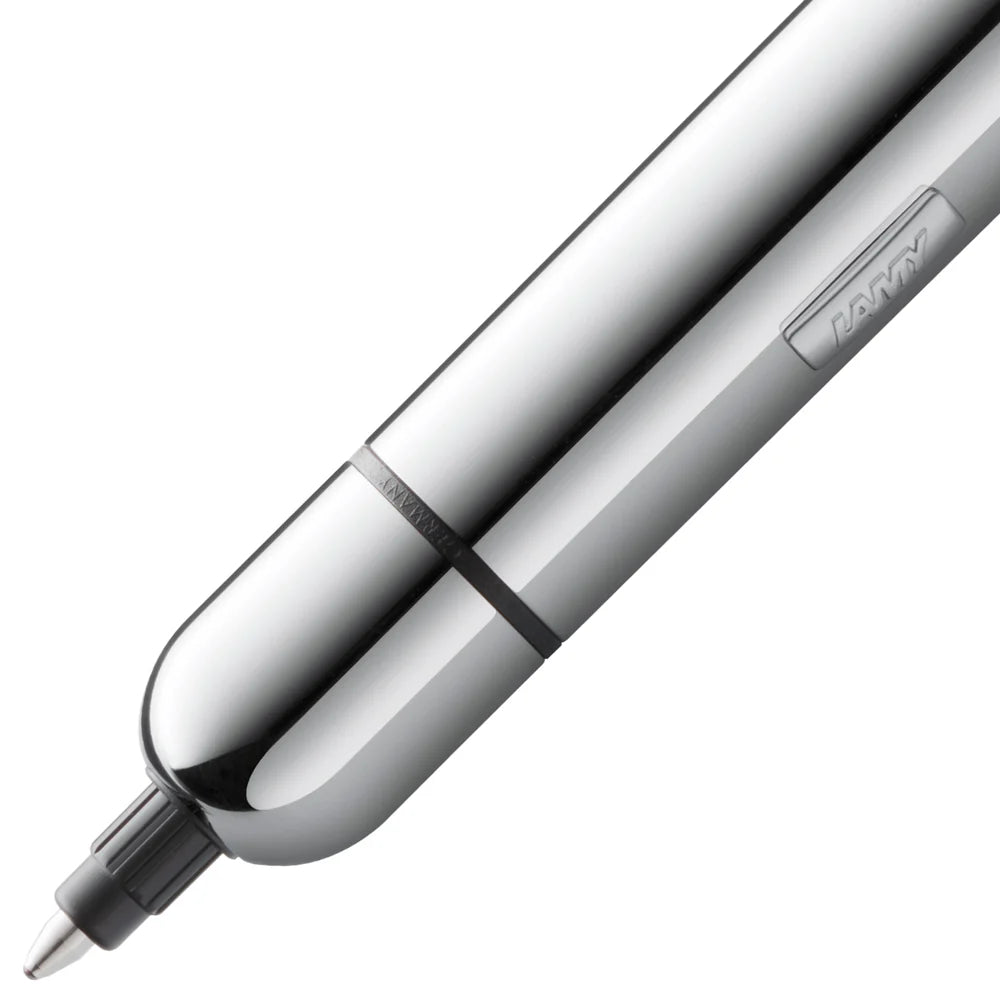 Innovative pocket pen full of transformative power.

The LAMY pico reaches unimagined greatness under pressure: the innovative pocket pen transforms into a full-size biro with just one finger movement thanks to an ingenious double push mechanism inside. Strikingly different and surprising, it brings a piece of innovation to even the smallest pencil case or even trouser pocket as a handy everyday companion.&nbsp;

Chrome finish&nbsp;with 1 refill of LAMY M 22 M black