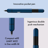 LAMY Pico Ballpoint Pen - Imperial Blue

Innovative pocket pen full of transformative power.

The LAMY pico reaches unimagined greatness under pressure: the innovative pocket pen transforms into a full-size biro with just one finger movement thanks to an ingenious double push mechanism inside. Strikingly different and surprising, it brings a piece of innovation to even the smallest pencil case or even trouser pocket as a handy everyday companion.&nbsp;

Matte dark blue lacquer finish with 1 refill of LAMY M