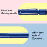 Fountain pen, icon, global success: the LAMY safari has been a beloved classic since its introduction in the 1980s and enjoys a cult status untypical for a writing instrument. Countless colours and ever-changing special editions make hearts beat faster - whether for the pencil case or the carefully curated fountain pen collection.

The LAMY safari is more than the sum of its details: it is aesthetic, robust and individual. The distinctive, self-sprung clip keeps the writing instrument securely fastened in p