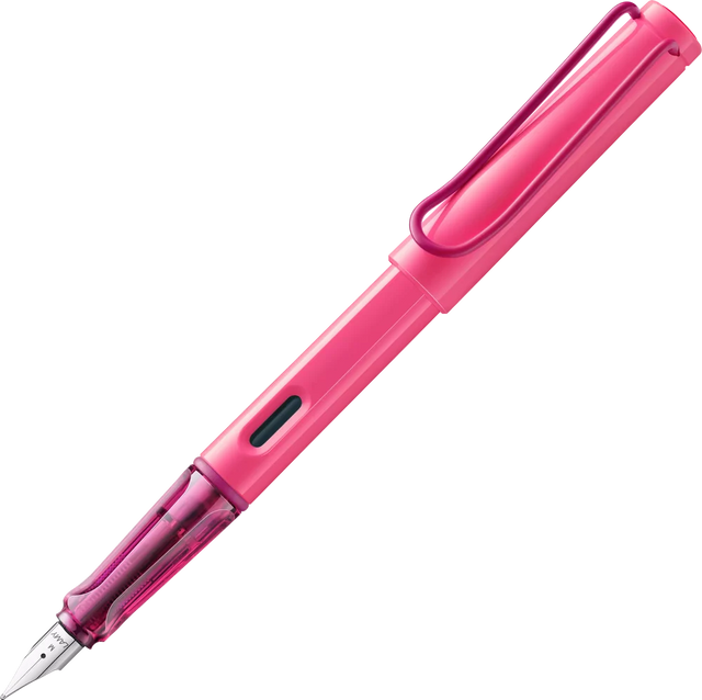 LAMY Special Edition Safari Fountain Pen - Neon Pink

Fountain pen, icon, global success: the LAMY safari has been a beloved classic since its introduction in the 1980s and enjoys a cult status untypical for a writing instrument. Countless colours and ever-changing special editions make hearts beat faster - whether for the pencil case or the carefully curated fountain pen collection.

The LAMY safari is more than the sum of its details: it is aesthetic, robust and individual. The distinctive, self-sprung cl