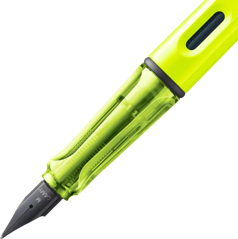 LAMY Special Edition Safari Fountain Pen - Neon Yellow

Fountain pen, icon, global success: the LAMY safari has been a beloved classic since its introduction in the 1980s and enjoys a cult status untypical for a writing instrument. Countless colours and ever-changing special editions make hearts beat faster - whether for the pencil case or the carefully curated fountain pen collection.

The LAMY safari is more than the sum of its details: it is aesthetic, robust and individual. The distinctive, self-sprung 