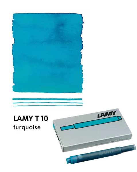 With their intense colors and long range, the LAMY T10 large capacity ink cartridges ensure pleasant, even writing - whether in everyday life, in the office, or at school. The ink cartridges offer an even flow and provide a smooth, precise writing experience for stylish writing without scratches. These ink cartridges fit all Lamy fountain pens, except the LAMY 2000.

Includes 5 cartridges with a 1.25ml capacity in each pack.