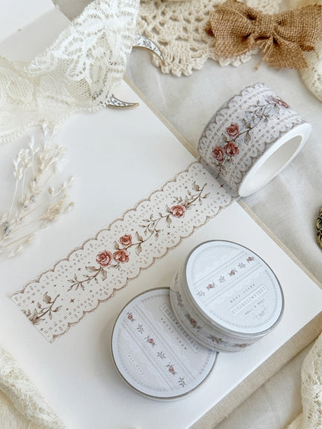 leelajournals - Lace & Roses Red Washi Tape 30mm