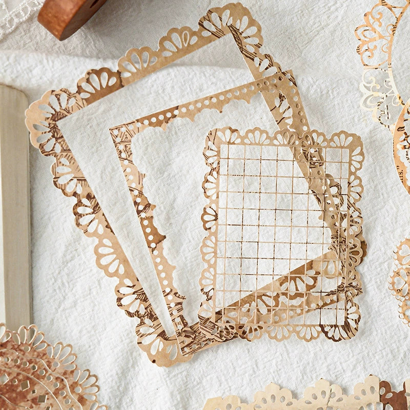 This vintage themed ephemera pack includes 20 pieces of cute paper materials in different color schemes! Each pack comes with pieces in 4 varying styles with 5 of each design.

These pieces make great card decoration, collage pieces, or additions to your journal spreads!
