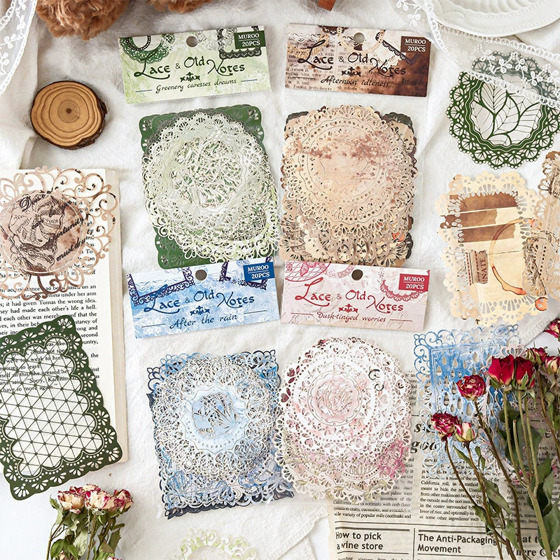 This vintage themed ephemera pack includes 20 pieces of cute paper materials in different color schemes! Each pack comes with pieces in 4 varying styles with 5 of each design.

These pieces make great card decoration, collage pieces, or additions to your journal spreads!