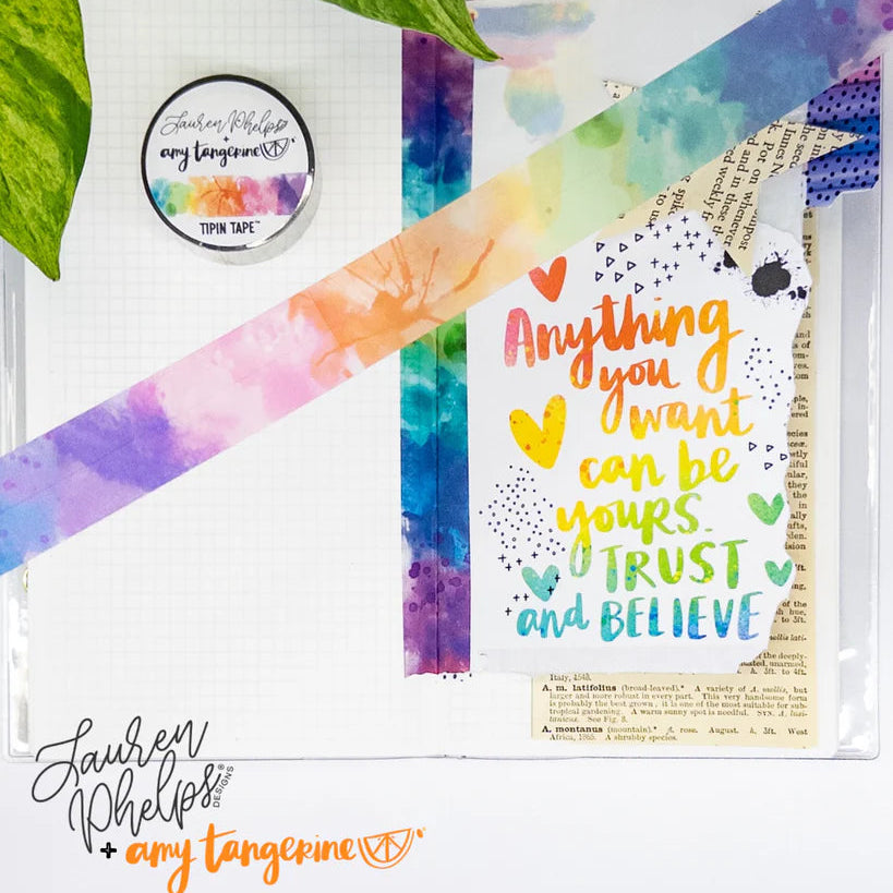 Do you love adding interactive elements to your scrapbook layouts like photos, journaling cards, patterned paper, ephemera, and keepsakes, but want a clean, professional way to attach them without bulky adhesives or visible hinges?

Tip In Tape™ was designed for exactly that.

Tip In Tape™ is a clear matte PET tape created for adding interactive elements to scrapbook pages and paper crafting projects with precision and ease. It allows you to create flip-ups, tip-ins, layered details, and movable elements wh