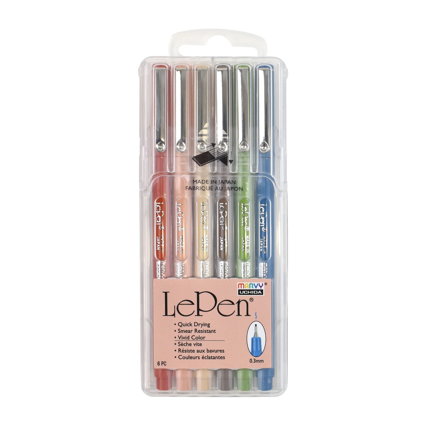 Meet the pen that everyone's obsessed with—and for good reason! Le Pen's silky micro-fine tip is your secret weapon for flawless bullet journals, pristine form-filling, scrapbook masterpieces, planner perfection, and love letters that actually look intentional. Now introducing our gorgeous Earth Tone collection—natural, sophisticated, and ready to elevate your creative game.&nbsp;

Specifications
Extra Fine Point - 0.3mm
Smear resistant
Quick Drying
Vivid colors
Water based dye ink
Smooth writing
Conforms t