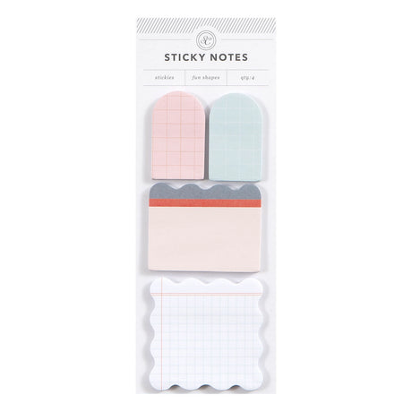 Add some flair to your everyday notes with the Ledger Sticky Notes Set. This 4-pack features fun, functional shapes with vintage-inspired grid and ledger designs, perfect for quick reminders, labeling, or creative journaling. With 25 sheets per pad (100 total), these stickies bring personality and practicality to planners, books, laptops, and desks. Great for teachers, students, bullet journalers, and list-lovers alike. They also make a cute and useful gift for stationery fans or coworkers who love staying 
