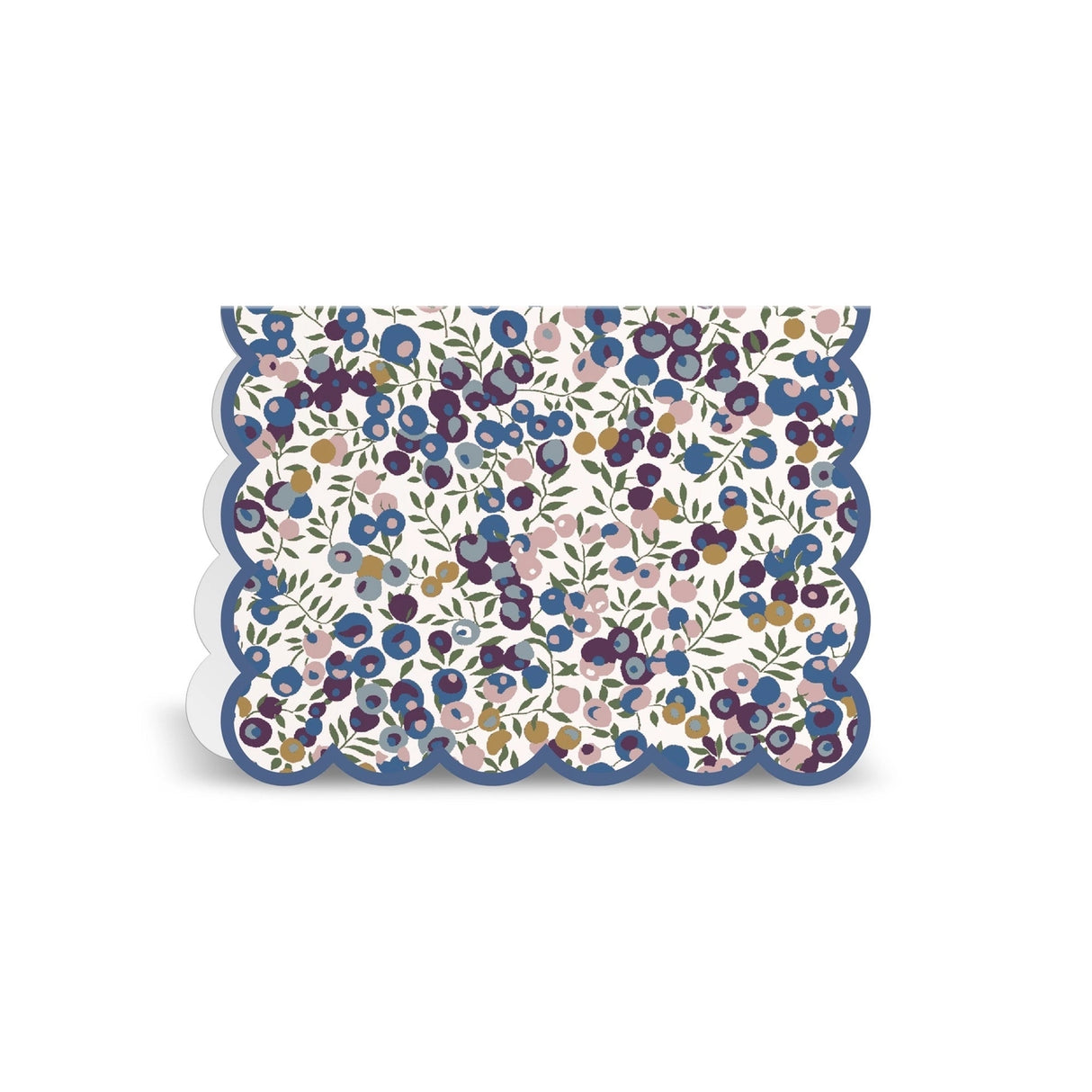 Elevate your correspondence with the Liberty Premium Notecard Set. This elegant collection features 16 folded notecards showcasing 8 distinctive iconic Liberty London designs. Each card is finished with delicate die-cut scalloped edges that add a refined touch to every note you send. The set includes full-color envelopes lined with charming floral patterns, bringing beauty to every detail. Presented in a premium drawer box with a sturdy ribbon pull, this notecard set makes a sophisticated gift or a treasure
