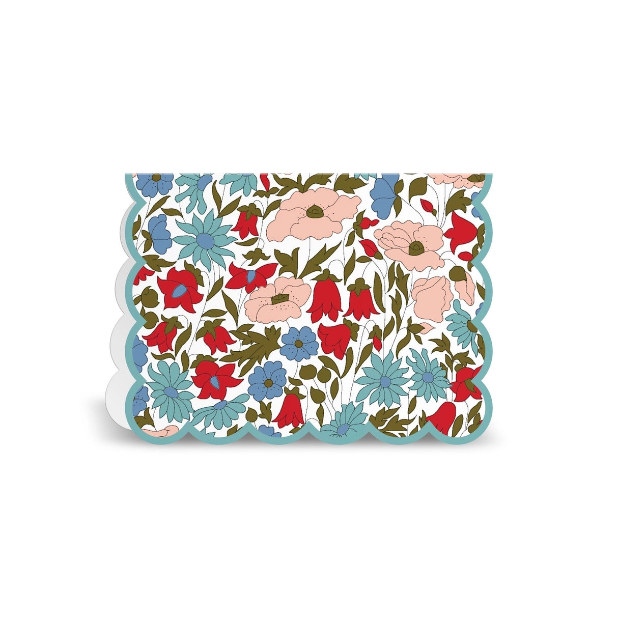 Elevate your correspondence with the Liberty Premium Notecard Set. This elegant collection features 16 folded notecards showcasing 8 distinctive iconic Liberty London designs. Each card is finished with delicate die-cut scalloped edges that add a refined touch to every note you send. The set includes full-color envelopes lined with charming floral patterns, bringing beauty to every detail. Presented in a premium drawer box with a sturdy ribbon pull, this notecard set makes a sophisticated gift or a treasure