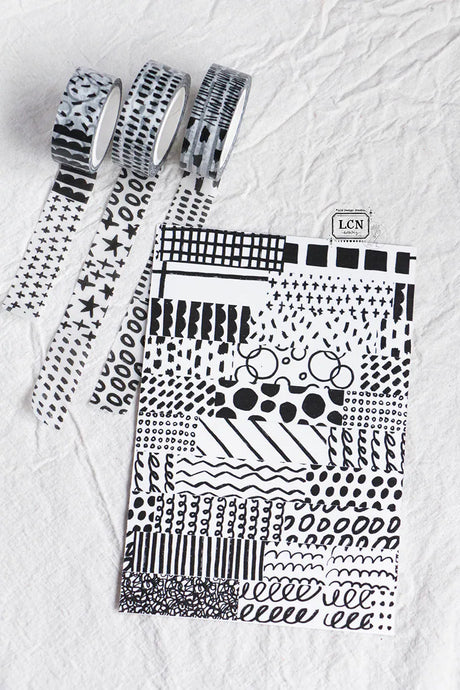 Lin Chia Ning Washi Tape - Hand-Drawn Patterns

This one is super simple -going back to the very beginning of washi tape.&nbsp; No backing paper, no kiss-cuts, just a pure, straightforward tape.&nbsp;


There are 45 different hand- draw doodie lines in total.&nbsp; I wanted it to feel free and effortless---just sticker it however your like.&nbsp; Use it as a background, decoration, or simply layer it on---everything works&nbsp;


Design by LinChiaNing

Made in Taiwan

Washi Tape
Width: 1.5cm / Length: 10m
L